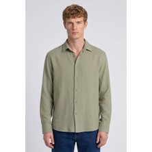 Sabri Özel Erkek Mint Normal Kesim Regular Fit %100 Pamuk Klasik Yaka Muslin Gömlek