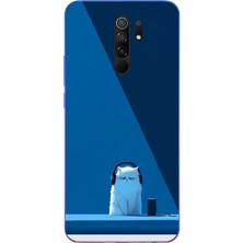 Le Balvo Redmi 9 Uyumlu Kulaklı Kedi Baskılı Silikon Kılıf