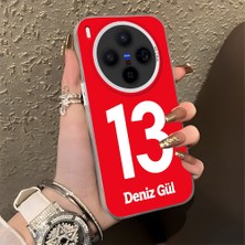 HONTINGA Vivo X300 ile Uyumlu Kılıfı Silikon Kenar Sert Arka Düşüme Önleyici Basitlik Anti Düşme Kamera Korumali Dünya Kupası 13 Numara Deniz Gül Desen Telefon Kılıfı K1-1216