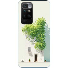 Le Balvo Redmi 10 2022 Uyumlu Sarmaşıklı Ev Baskılı Silikon Kılıf