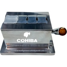 Cohiba Gümüş Masa Tipi 4 Fonksiyonlu Metal Puro Makası Kesici - TR8729