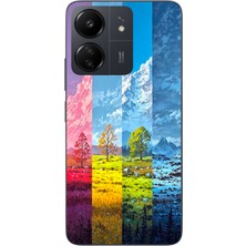 Le Balvo Redmi 13C Uyumlu Dört Mevsim Manzara Baskılı Silikon Kılıf