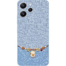 Le Balvo Redmi 12 Uyumlu Mavi Japon Desen Baskılı Silikon Kılıf