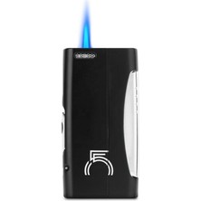 Cohiba Tek Torch Pürmüz 55. Yıl Özel Üretim Dahili Delicili Siyah-Gümüş Puro Çakmağı - TR7743
