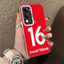 HONTINGA Vivo Y04 ile Uyumlu Kılıfı Silikon Kenar Sert Arka Düşüme Önleyici Basitlik Anti Düşme Kamera Korumali Dünya Kupası 16 Numara Ismail Yüksek Desen Telefon Kılıfı K1-1219
