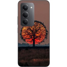 Le Balvo Redmi 15 Uyumlu Güneşe Denk Gelen Ağaç Baskılı Silikon Kılıf
