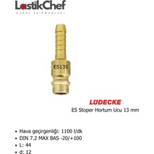 Lüdecke ES13S Es Stoper Hortum Ucu 13 mm