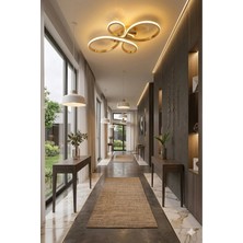 Lzy Avize Store Liya Tasarım Gold LED Plafonyer Avize - 3 Renk Işıklı Ayarlanabilir Modern Aydınlatma
