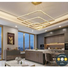 Lzy Avize Store Modern Kare Eskitme Kasa Beyaz Işıklı LED Avize & Şık Salon Aydınlatma