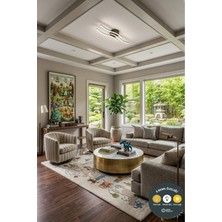 Lzy Avize Store Çınar Modern LED Siyah Plafonyer 3 Renk Avize & Şık Tasarımlı, Salon, Oturma Odası, Antre, Hol Aydınlatma