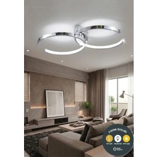 Lzy Avize Store C Model Krom 3 Renkli Plafonyer Avize Salon, Mutfak, Antre & Çocuk Odası Tavan Aydınlatma