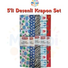 Minopi Desenli Krapon Kağıdı 5'li Paket Karışık Desen Paket 50X200 cm