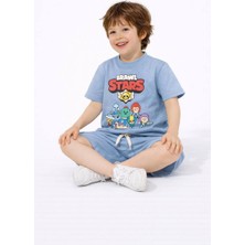 Miniko Kids Erkek Çocuk Brawl Stars Modelli Pamuk Şortlu Takım