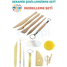Minopi Seramik Başlangıç Seti Oyma Şekillendirici Set 14 Parça Set Kil Çömlek Şekillendirici