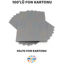 Minopi Gri Fon Kartonu 50X70 cm 100'LÜ Paket Renkli Fon Kartonu Kalın Büyük Boy