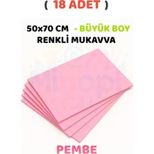 Minopi Açık Pembe Renkli Mukavva 18 Adet 50X70 cm Sert Karton Mukavva