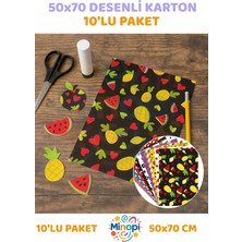 Minopi Desenli Karton 50X70 cm – 10’lu Renkli El Işi ve Hobi Kâğıdı Seti