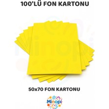 Minopi Sarı Fon Kartonu 50X70 cm 100'LÜ Paket Renkli Fon Kartonu Kalın Büyük Boy
