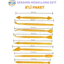 Minopi Marzipan Seti 8'li Şeker Hamuru Şekillendirme Çikolata Modelleme Pasta Figür Çiçek Yapma Seti