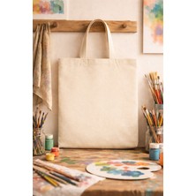 Minopi ( 1 Adet ) Bez Çanta Bez Torba 30X40 cm Ham Krem