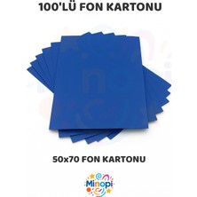 Minopi Koyu Mavi Fon Kartonu 50X70 cm 100'LÜ Paket Renkli Fon Kartonu Kalın Büyük Boy