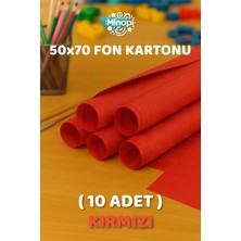 Minopi Kırmızı Fon Kartonu 50X70 cm 10'lu Paket Renkli Fon Kartonu
