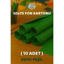 Minopi Koyu Yeşil Fon Kartonu 50X70 cm 10'lu Paket Renkli Fon Kartonu