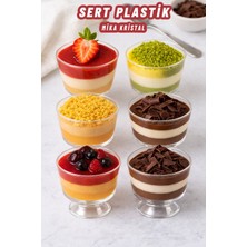 Ezupack 20'li Plastik Kase Ayaklı Magnolia Tatlı Sunum Bardağı Mika Magnolya Kasesi (Cam Değildir)