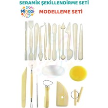 Minopi Seramik Başlangıç Seti Oyma Şekillendirici Set 20 Parça Set Kil Çömlek Şekillendirici