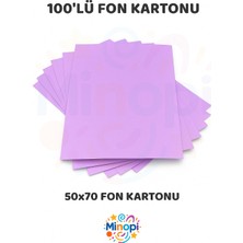 Minopi Lila Fon Kartonu 50X70 cm 100'LÜ Paket Renkli Fon Kartonu Kalın Büyük Boy