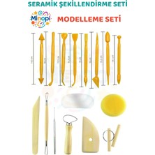 Minopi Seramik Başlangıç Seti Oyma Şekillendirici Set 16 Parça Set Kil Çömlek Şekillendirici