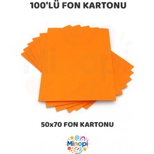 Minopi Turuncu Fon Kartonu 50X70 cm 100'LÜ Paket Renkli Fon Kartonu Kalın Büyük Boy