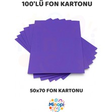 Minopi Mor Fon Kartonu 50X70 cm 100'LÜ Paket Renkli Fon Kartonu Kalın Büyük Boy