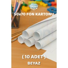 Minopi 10'lu Paket Beyaz Fon Kartonu 50X70 cm Renkli Tasarım İçin İdeal