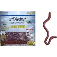 River Long Worm 10 cm Kırmızı Silikon Solucan Yem