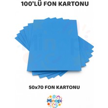 Minopi Açık Mavi Fon Kartonu 50X70 cm 100'LÜ Paket Renkli Fon Kartonu Kalın Büyük Boy