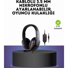 Kırmızı Gaming Headset Mikrofonlu Sağlam Kablolu Konforlu