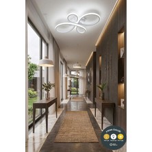 Lzy Avize Store Liya Tasarım Beyaz LED Plafonyer Avize - 3 Renk Işıklı Ayarlanabilir Modern Aydınlatma