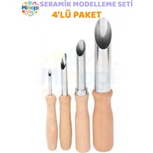Minopi Seramik Kil Çömlek Delik Kesici Seti 4 Parça 1 Paket Polimer Kil Oyma Delme Seti Heykel Dairesel