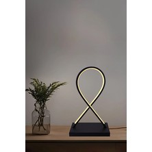 Lzy Avize Store 3 Renk Loop Masa Lambası LED – Modern Siyah Loop Tasarım Dekoratif Aydınlatma