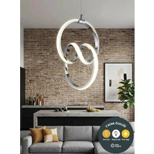 Lzy Avize Store 3 Renkli Signature Krom Sarkıt Avize Modern Salon, Mutfak, Çocuk Odası ve Antre Aydınlatma