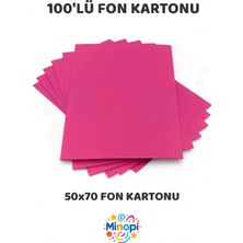 Minopi Açık Pembe Fon Kartonu 50X70 cm 100'LÜ Paket Renkli Fon Kartonu Büyük Boy