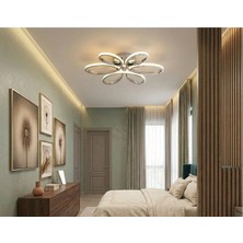 Lzy Avize Store 3 Renkli Yonca 6’lı Krom Plafonyer Salon Mutfak Çocuk Odası Yemek Masası ve Antre Için Modern LED