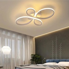 Lzy Avize Store Liya Lalezar Plafonyer Model Beyaz Kasa Ledli Modern 3 Renkli Aydınlatmalı Avize