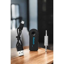 Kablosuz Bluetooth Aux Araç Kiti Siyah Hafıza Kartlı