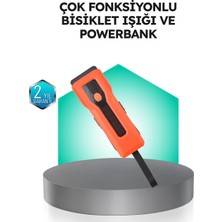 5000 Mah Bataryalı Bisiklet Farı Cob Çakar Çok Fonksiyonlu