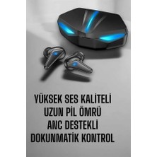 Bluetooth Oyuncu Kulaklığı LED Işıklı Kablosuz Anc Özelliği