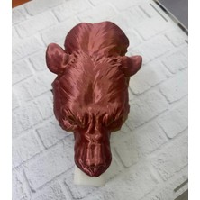 Dekoratif Asılabilir Jaguar Başı 3D Duvar Heykeli Gold Red 20X16 cm