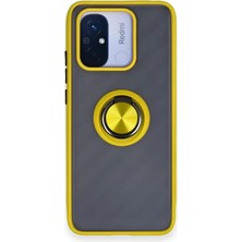 Newface Xiaomi Redmi 12C Kılıf Montreal Yüzüklü Silikon Kapak - Sarı
