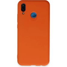 Newface Huawei P20 Lite Kılıf Nano Içi Kadife Silikon - Turuncu